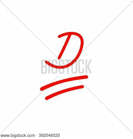 Bad Exam Score,  Grade D Hand Drawn  Illustration - Vector