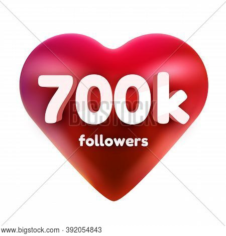 Followers Thank You. Red Heart For Social Network Friends, Followers, Web User Thank You Celebrate O