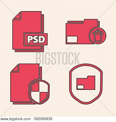 Set Document Folder Protection, Psd File Document, Delete Folder And Document Protection Concept Ico