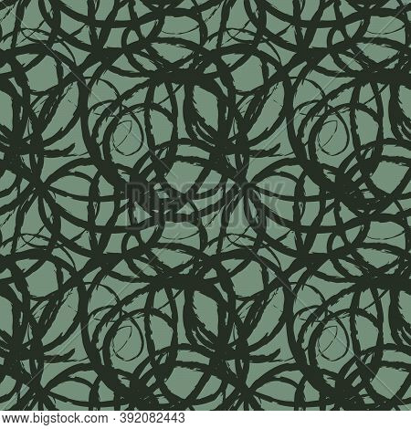 Green Brush Stroke Fur Seamless Pattern