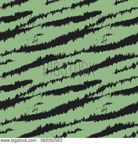 Green Brush Stroke Fur Seamless Pattern