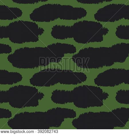 Green Brush Stroke Fur Seamless Pattern
