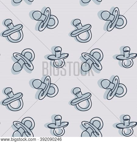 Soother Nursery Baby Seamless Pattern, Kids Toy Drawing, Repeat Texture Scandinavian Cartoon Desgin 