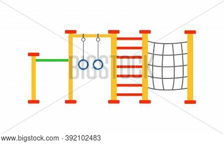 Kids Playground Elements With Monkey Bars And Ladder Vector Set