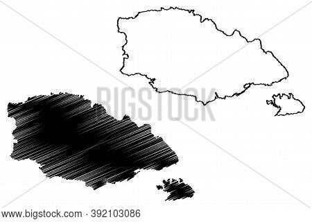 Gozo Region (republic Of Malta, Gozo And Comino Island, Archipelago, Regions Of Malta) Map Vector Il
