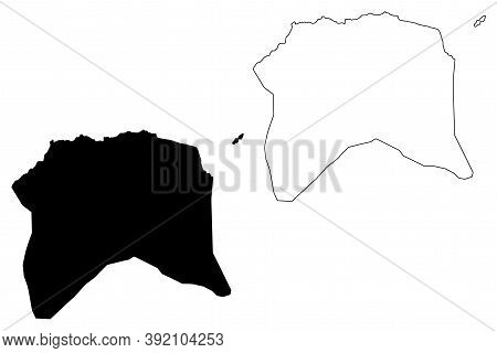 Lobata District (democratic Republic Of Sao Tome And Principe, Saint Thomas And Prince) Map Vector I