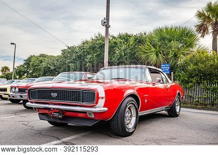 Tybee Island, Ga - October 3, 2020: 1967 Chevrolet Camaro Ss Convertible At A Local Car Show.