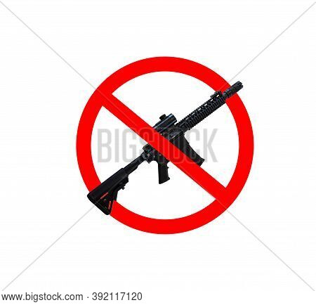 M4 Carbine With Acog Optic And A Foregrip Isolated On A White Background