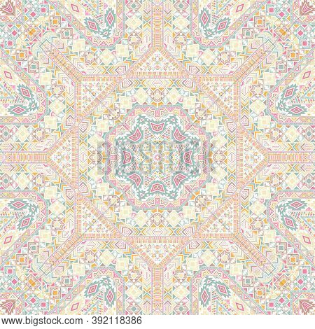 Magic Seamless Pattern With Geometric Elements Composition. Graphic Celtic Design. Textile Print. Sm