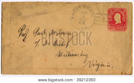 USA - vers 1907 : Diffusion enveloppe avec des timbres dédiés à la G. Washington, vers 1907.