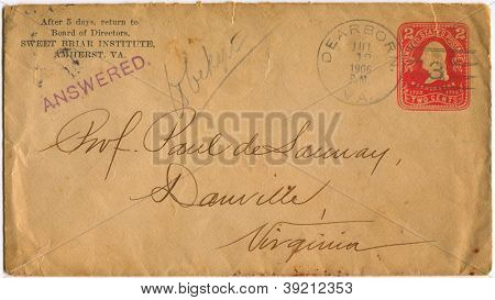 USA - vers 1906 : Diffusion enveloppe avec des timbres dédiés à la G. Washington, vers 1906.
