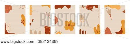 Social Media Branding Design Element. Hand Drawn Organic Shapes. Minimalist Cover Templates. Abstras