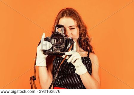 Professional Camera. Education For Reporters And Journalists. Editing Photos. Manual Settings. Girl 