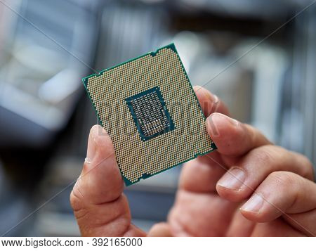 computer procesorclose-up, selective focus, soket 2066