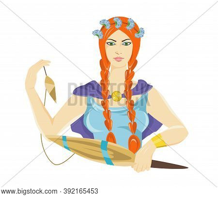 The Illustration With A Scandinavian Goddess - Frigg Godness