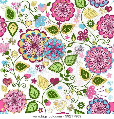 Бесшовные Валентина красочным узором