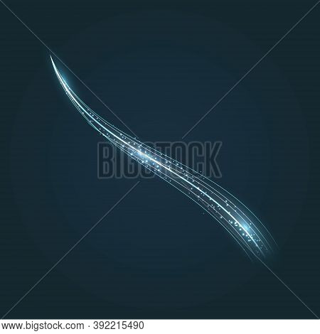 Vector Neon Light Tracing Effect. Glowing Magic Fire Ring Trac