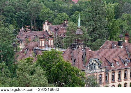 Beelitz, Germany - June 30, 2020:  A Lost Place In Germany Is The Famous Abandoned Hospital And Tube