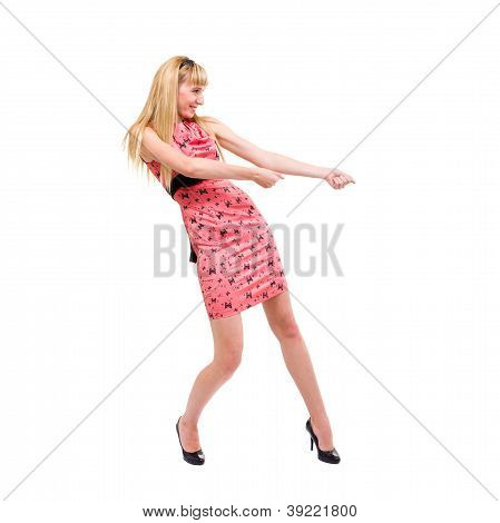 Donna fullbody tirando