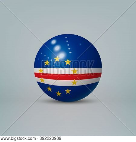 3d Realistic Glossy Plastic Ball Or Sphere With Flag Of Cape Ver