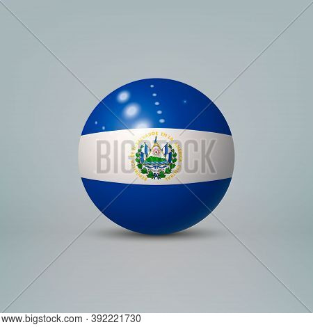 3d Realistic Glossy Plastic Ball Or Sphere With Flag Of El Salva