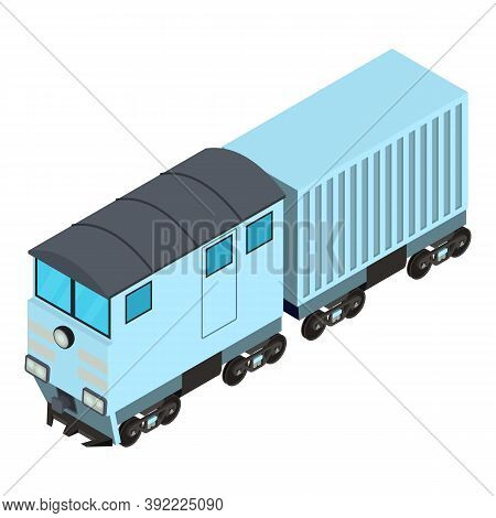 Container Railcar Icon. Isometric Illustration Of Container Railcar Vector Icon For Web