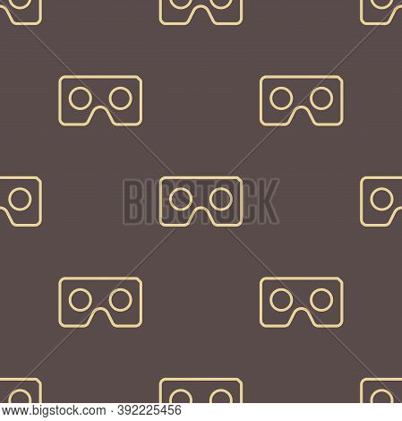Seamless Pattern With Vr Logos. Virtual Reality Giolden Logos