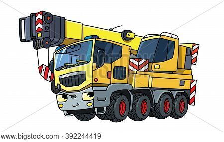Funny Autocrane Or Mobile Crane With Eyes