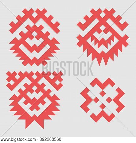 Patterns Based On Khanty-mansi Siberian Folk Ornaments Set