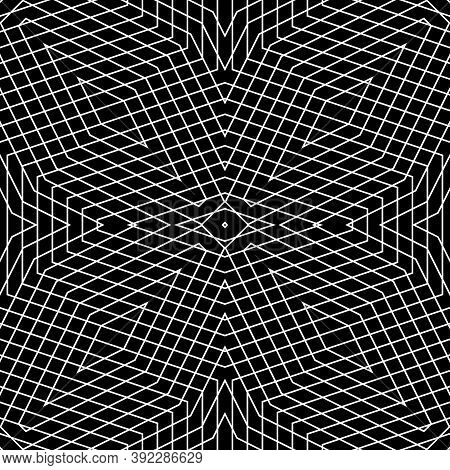 Overlapping Figures Abstract Background. Crossing Lines. Seamless Surface Pattern Design With Linear