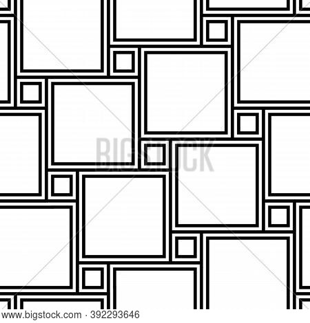 Pythagorean Tiling. Seamless Surface Pattern Design With Flooring Ornament. Squares Tessellation Vec