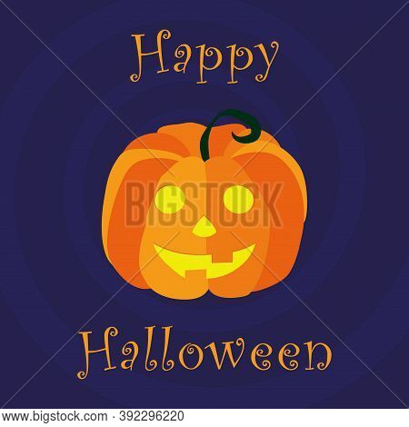 Halloween Pumpkin. Vector Illustration. The Main Symbol Of The Happy Halloween Holiday. Orange Pumpk