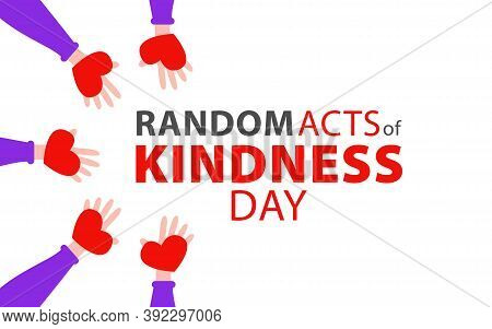 Random Acts Of Kindness Day Emblem Isolated Vector Illustration. World Altruistic Holiday Event Labe