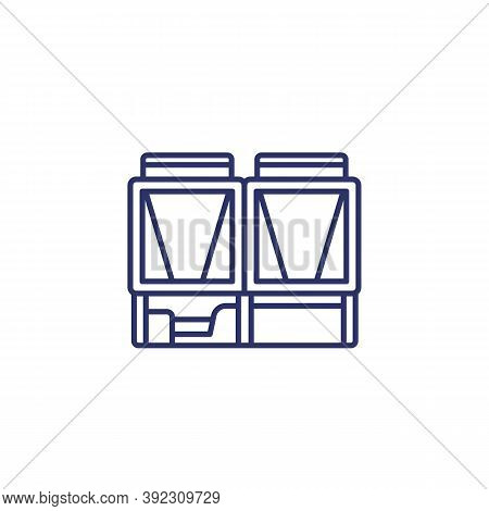 Chiller, Cooling System Line Icon On White, Eps 10 File, Easy To Edit