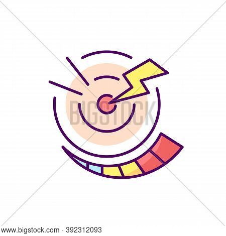 Progressive Pain Rgb Color Icon. Digestive System. Abdominal Inflammation. Stomach Cramps. Sharp, In