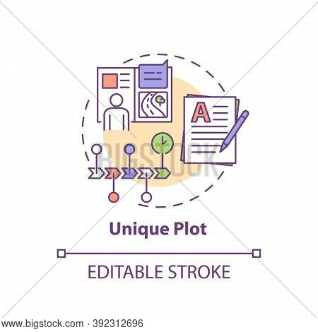 Unique Plot Concept Icon. Creative Writing Elements. Creating Not Copied Content. Different Creation