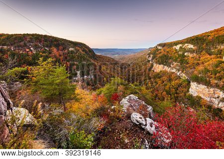 Cloudland Canyon, Georgia, USA autumn landscape at dusk.