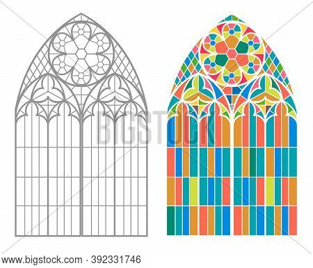 Vintage Gothic Background With Arch Outline Drawing