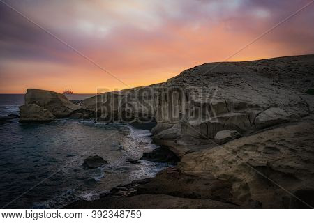 Sunset From A Mountain By The Sea