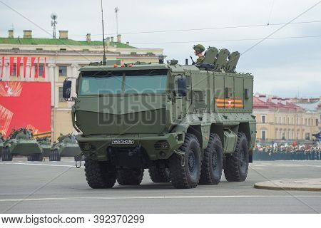 Saint Petersburg, Russia - June 20, 2020: Russian Armored Car Typhoon K-63968 Close Up. Fragment Of 