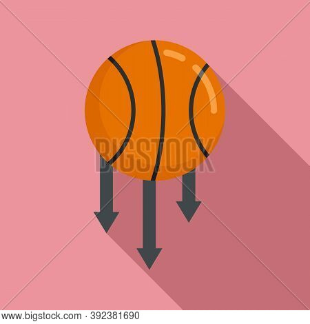Basketball Ball Gravity Icon. Flat Illustration Of Basketball Ball Gravity Vector Icon For Web Desig