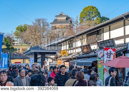 Kumamoto Prefecture, Japan - January 01 2020 : Sakura-no-baba Johsaien In Kumamoto City During New Y