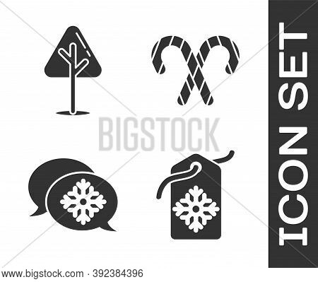 Set Price Tag With An Inscription Sale, Christmas Tree, Snowflake With Speech Bubble And Christmas C
