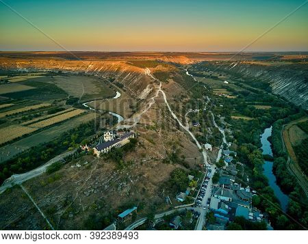 Aerial View Of A Butuceni Village. Old Orhei Is A Historical And Archaeological Complex In The Epony