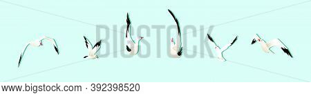 A Set Of Albatross Bird Is Flying Icon Design Template With Various Models. Vector Illustration Isol