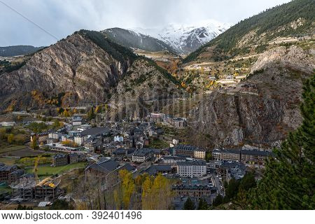 Canillo, Andorra : 2020 29 October : Canillo City In Andorra In The Pyrenees In Autumn 2020.