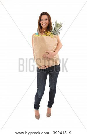 Happy Woman With Shopping Bags