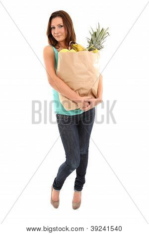 glÃ¼ckliche Frau mit EinkaufstÃ¼ten