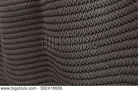 Rough Gray Fabric Close-up For The Whole Background.
