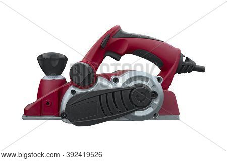 Powerful Electric Planer On White Background.modern Powerful Electric Plane On White Background. Por